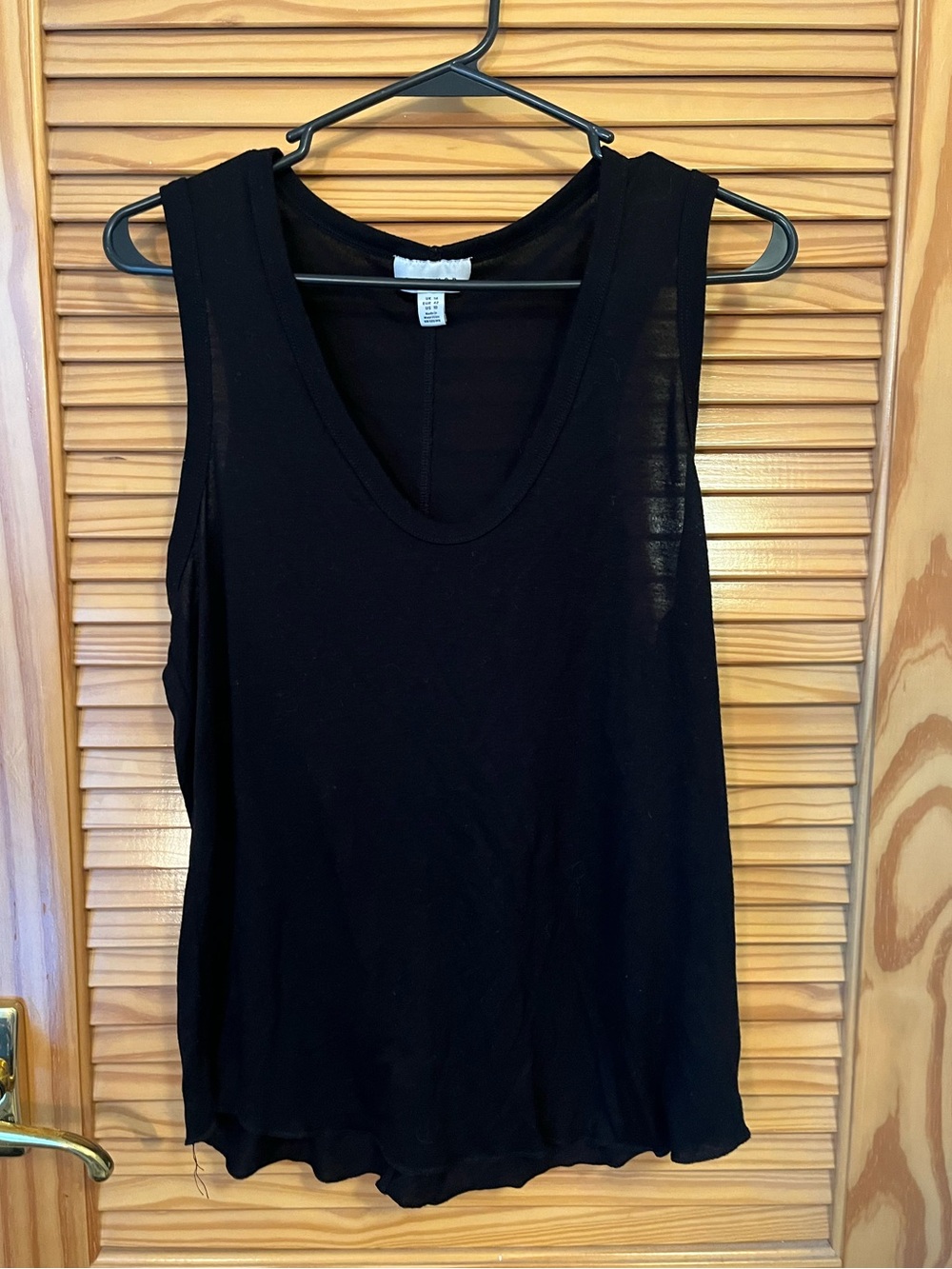 Topshop Black Scoop Neck Tank Top Neutral Basic Size 10